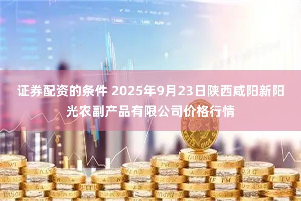 证券配资的条件 2025年9月23日陕西咸阳新阳光农副产品有限公司价格行情